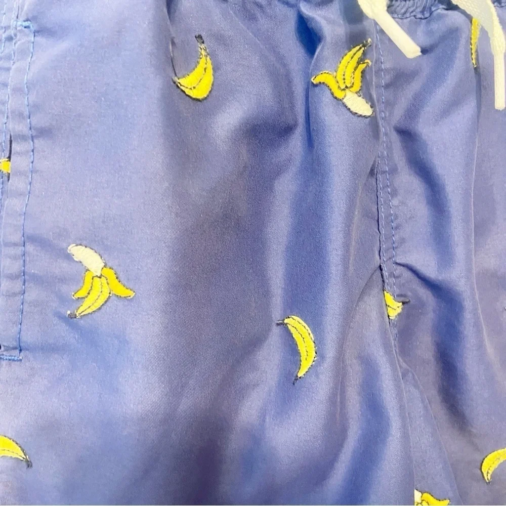 Hanna Andersson | Boys Embroidered Banana Print Swim Trunks Size 6-7